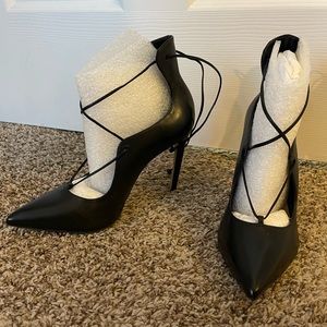 Aldo Black 4inch tie up high heels